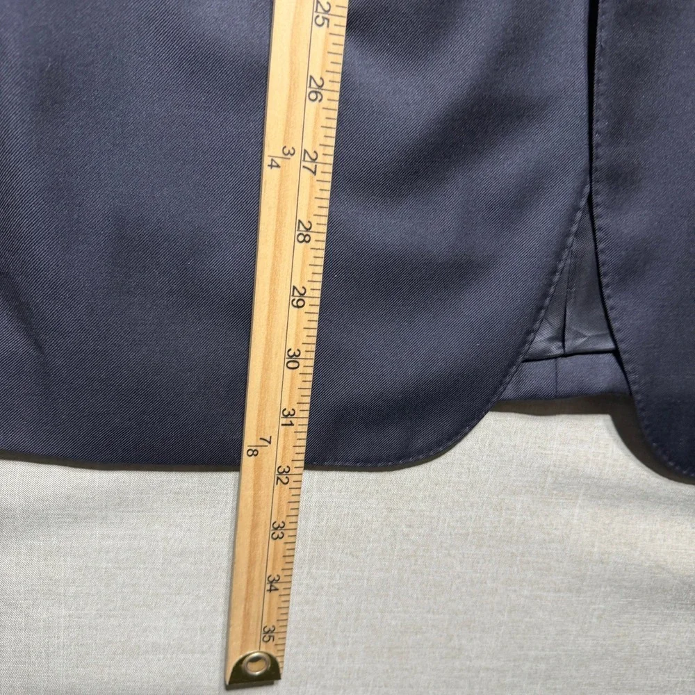 Canali Suit Men 44 - 37x33 Navy Blue Solid LS 2-Button Wool Italian Luxury